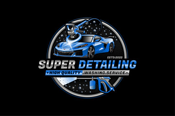 Car Wash Logo, Car detailing logo, auto detailing logo, automotive logo, automobile logo, car polish logo, car service logo, car repair logo, car garage logo, car cleaning logo design vector template
