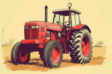 Fototapeta premium Tractor Illustration Transportation illustration.Generative AI 