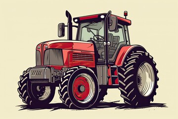 Obraz premium Tractor Illustration Transportation illustration.Generative AI 