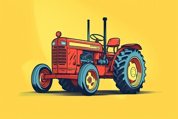 Tractor Illustration  Transportation illustration.Generative AI
