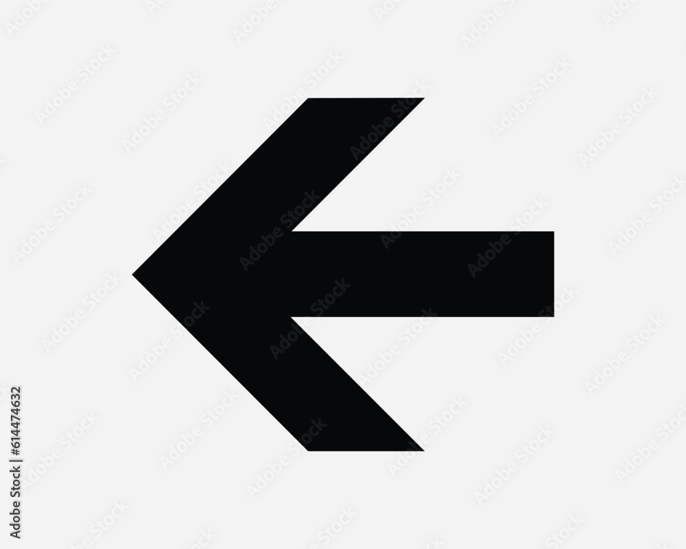 Poster left arrow point icon back backwards previous direction navigation path route black white sign symbo