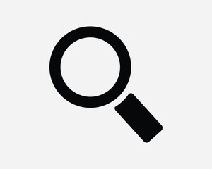 Magnifying Glass Icon. Zoom Search Magnifier Lens Look Discovery Discover Focus Analysis Research. Black White Sign Symbol Graphic Clipart EPS Vector