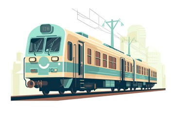 Fototapeta premium Train Illustration. Transportation illustration. Generative AI 