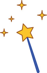 Magic wand with star decoration design.