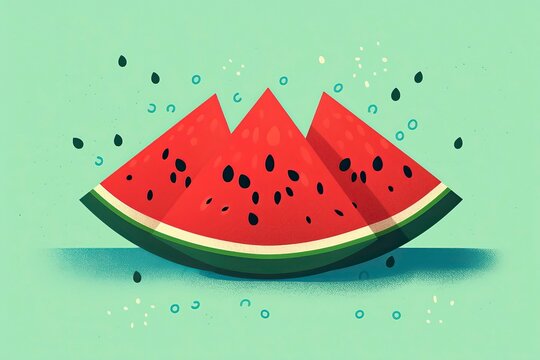 Watermelon illustration. Fuit illustration. Generative AI