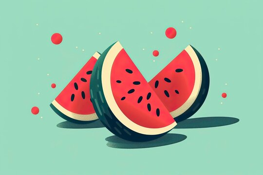 Watermelon illustration. Fuit illustration. Generative AI
