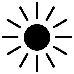 Sun Glyph Icon Style 