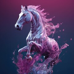 Naklejka na ściany i meble Fantasy horse with violet flower
