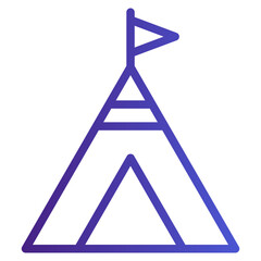 Camping Tent Gradient Icon Style