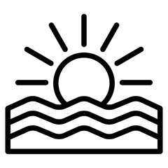 Sunset Line Icon Style