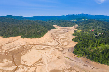 Valley of dry Lokvarsko lake in Gorski kotar, Croatia
