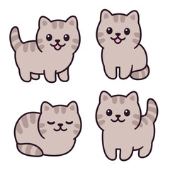 Little baby tabby kitten set