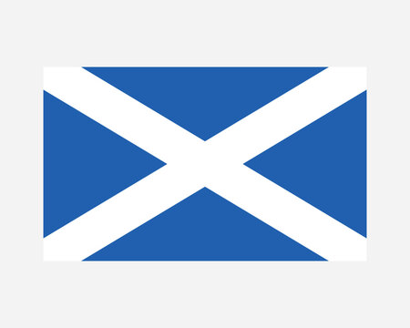 Scotland Flag. Scots Scottish National Nation Country Banner Icon Sign Symbol. UK United Kingdom Blue White St Andrews Cross Saltire Clipart Vector