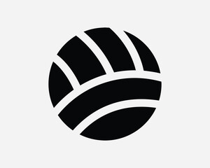 Volleyball Icon. Netball Game Sport Competition Play Exercise Round Sphere. Black White Sign Symbol Illustration Artwork Graphic Clipart EPS Vector