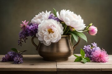 Fototapeta na wymiar still life with lilac flowers