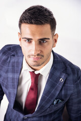 Handsome elegant young man with suit and neck-tie