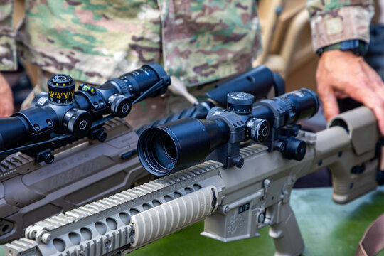 Canada. Ottawa. May 23, 2023. Sniper rifles from the Canadian company Cadex Defense