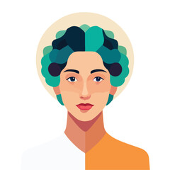 Avatar woman girl, mental ai help and assistant