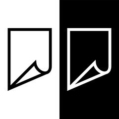 black and white paper icon
