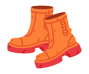 Boots as Warm Autumn Clothes Vector Illustration