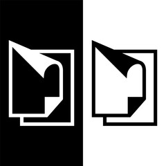 black and white paper icon