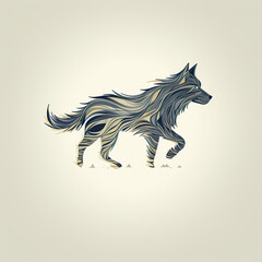 wolf logo, this design was generated by an artificial intelligence