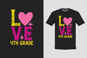 t shirt design concept love 4th grade