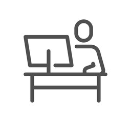 Work place related icon outline and linear vector.