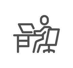 Work place related icon outline and linear vector.