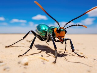 Desert Tiger Beetle in Action