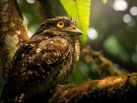 Rainforest Potoo Caught Ant Upside Down