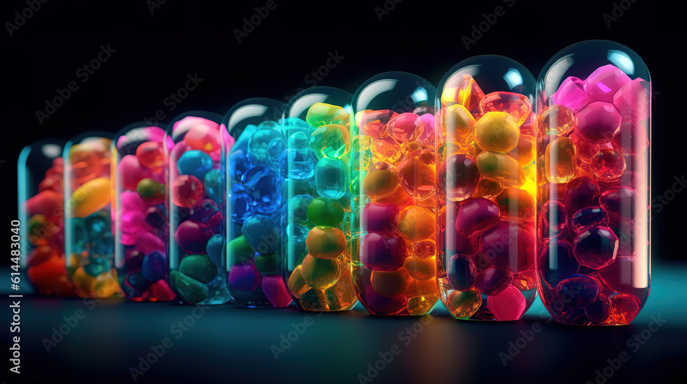 Poster vibrant colorful fluid abstract 3d gradient blend curves shape. generative ai