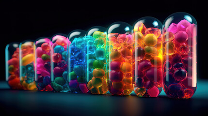 Vibrant Colorful Fluid Abstract 3D Gradient Blend Curves Shape. Generative Ai