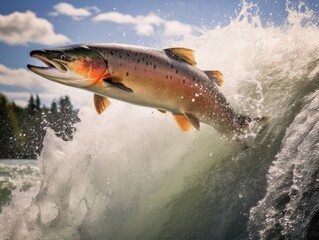 Niagaras Leaping Chinook Salmon