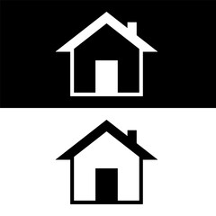 black and white house icon