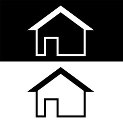 black and white house icon