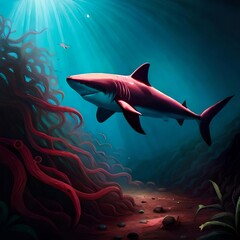 Fototapeta premium shark in the ocean