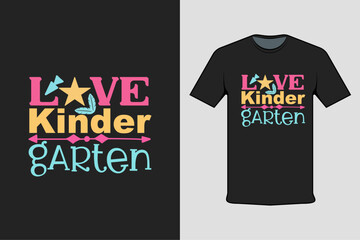t shirt design with text love kinder garten