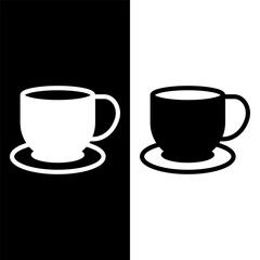 black and white coffee cup icon