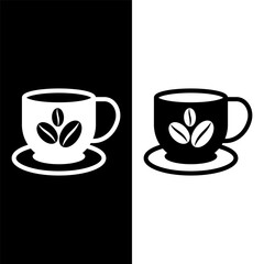black and white coffee cup icon
