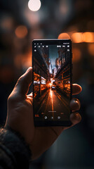 hand holding smartphone