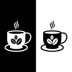 black and white coffee cup icon
