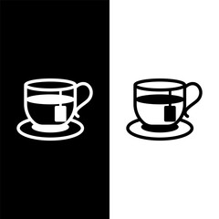 black and white tea cup icon