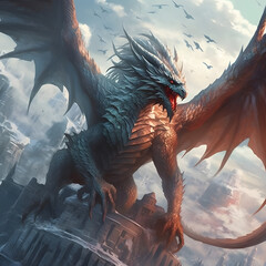 Epic realistic dragon