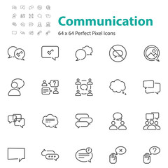 set of Communication icons, speech bubble, talk