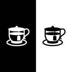 black and white tea cup icon