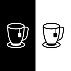 black and white tea cup icon