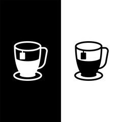 black and white tea cup icon