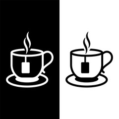 black and white tea cup icon