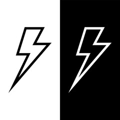 black and white lightning bolt icon